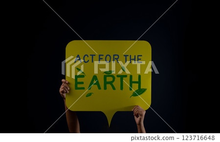 Environmental Concepts. Protest , Activism or Expression for Protect the Earth from a Global Cimate Change Issue. 123716648