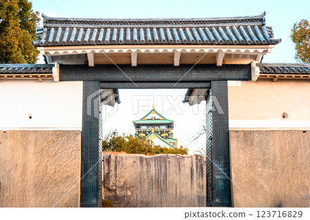 Sakura Gate of Osaka Castle Sakura Gate of Osaka Castle 123716829