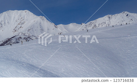 Ski resort slope scenery Hakuba Iwatake Snow Field Ski resort slope scenery Hakuba Iwatake Snow Field 123716838