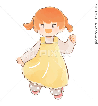 跳躍的兒童女孩 123717442