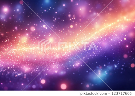 Colorful abstract background with floating sparkling light balls 123717605