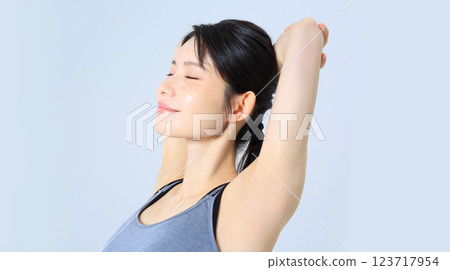 女性運動/伸展形象 123717954