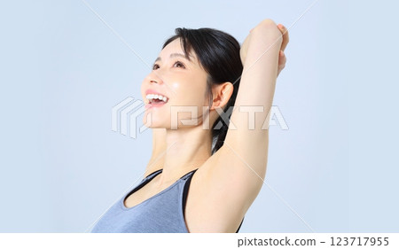 女性運動/伸展形象 123717955
