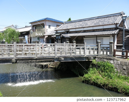 The Jaja Bridge and the former home of Tadataka Ino in Sawara, Katori City 123717962