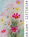 Cosmos water color 123718144
