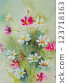 Cosmos water color 123718163