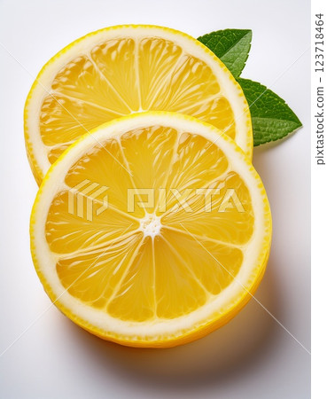 新鮮切好的檸檬自行擺放 123718464