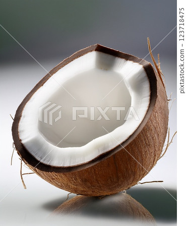 A single coconut placed on its own A single coconut placed on its own 123718475