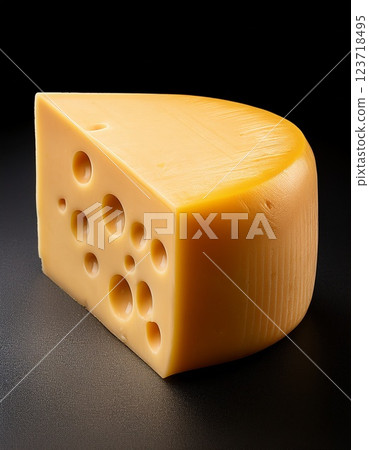 Realistic hard cheese, placed on its own Realistic hard cheese, placed on its own 123718495