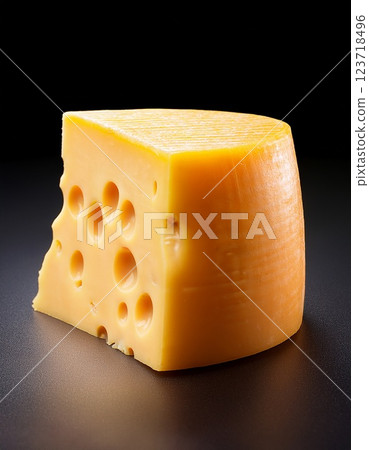 Realistic hard cheese, placed on its own Realistic hard cheese, placed on its own 123718496
