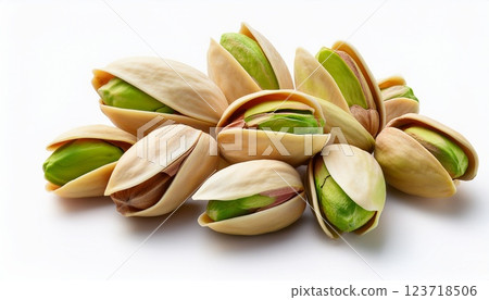 Close-up of scattered shelled pistachio nuts Close-up of scattered shelled pistachio nuts 123718506
