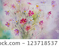 Cosmos water color 123718537
