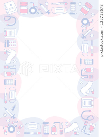 Simple medical equipment item illustration frame_pink purple border decoration‗Obstetrics and gynecology Simple medical equipment item illustration frame_pink purple border decoration‗Obstetrics and gynecology 123718678