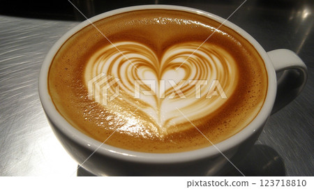 Cafe with latte art 123718810