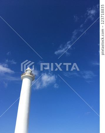 Blue sky and lighthouse 123718835