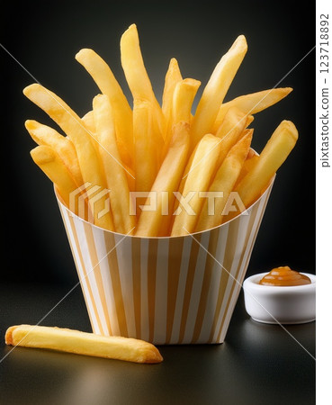Golden and crispy French fries Golden and crispy French fries 123718892