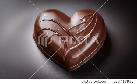 Realistic depiction of heart-shaped chocolates 123718932
