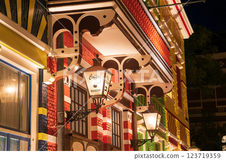 A colorful cafe 123719359