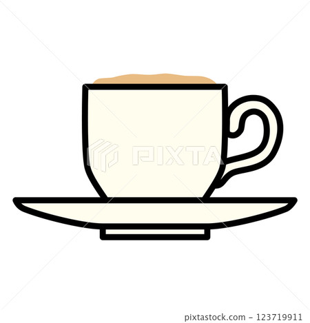 A simple illustration of a cappuccino with cute bubbles 123719911