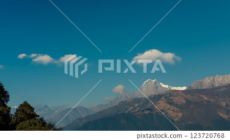 Ghorepani evening view of the Annapurna range in Nepal 123720768