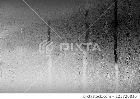 Winter window glass - condensation 123720830