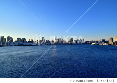View of Harumi Pier from Rainbow Bridge, toward Tsukiji Market View of Harumi Pier from Rainbow Bridge, toward Tsukiji Market 123721281