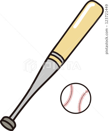 球棒和白球_棒球插圖 123721449
