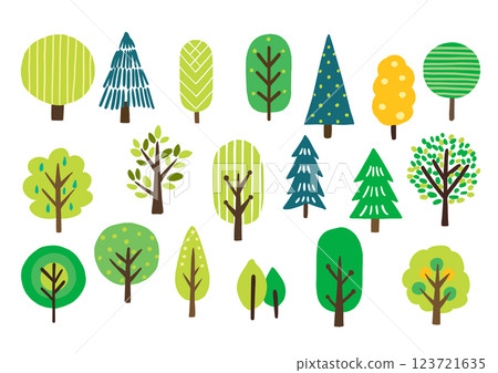 A set of various hand-drawn Scandinavian-style wood elements A set of various hand-drawn Scandinavian-style wood elements 123721635