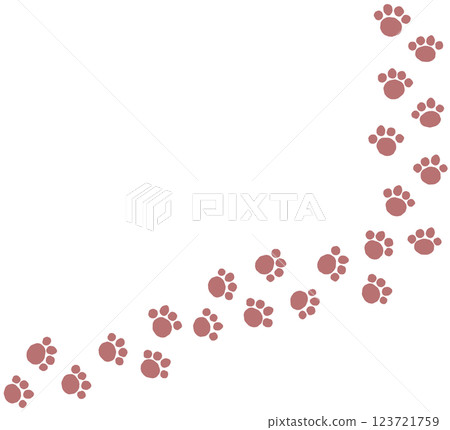 可愛的寵物狗或貓行走動物爪子插圖 123721759