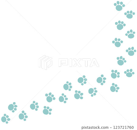 Cute pet dog or cat walking animal paw illustration 123721760