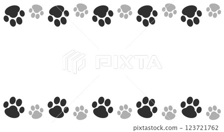 Cute pet dog or cat walking animal paw illustration 123721762