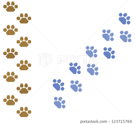 Cute pet dog or cat walking animal paw illustration 123721768