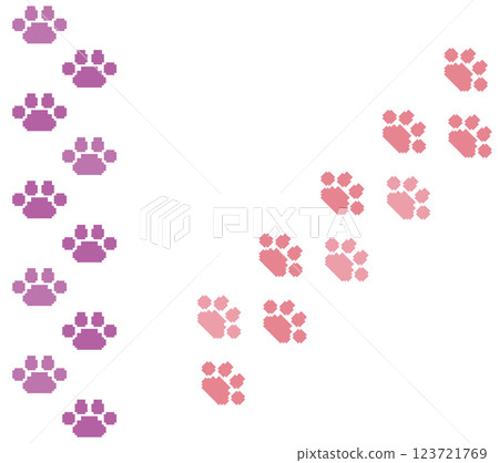 Cute pet dog or cat walking animal paw illustration 123721769