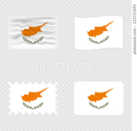 Cyprus national flag in four different styles. 123721845