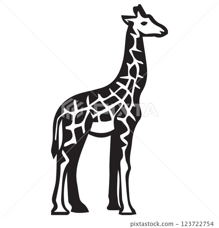 Giraffe silhouette editable vector illustration Giraffe silhouette editable vector illustration 123722754