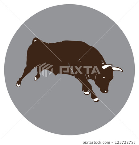 Cow graphic icon. Cow black silhouette isolated on white background. Vector illustratio Cow graphic icon. Cow black silhouette isolated on white background. Vector illustratio 123722755