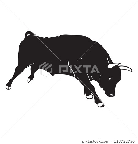 Cow graphic icon. Cow black silhouette isolated on white background. Vector illustratio Cow graphic icon. Cow black silhouette isolated on white background. Vector illustratio 123722756