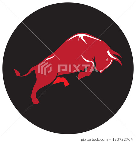 Strong bull icon isolated on white background. Strong bull icon isolated on white background. 123722764