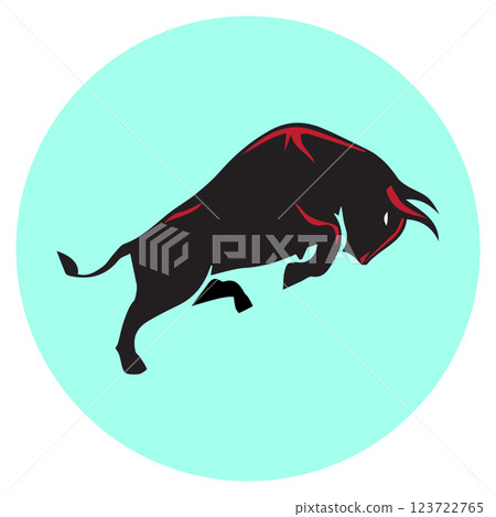 Strong bull icon isolated on white background. 123722765