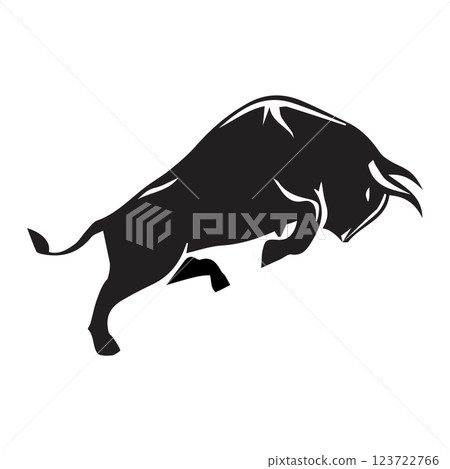 Strong bull icon isolated on white background. 123722766