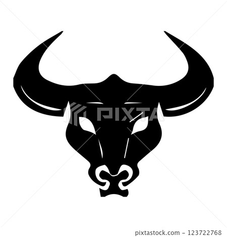 Strong bull icon isolated on white background. Strong bull icon isolated on white background. 123722768