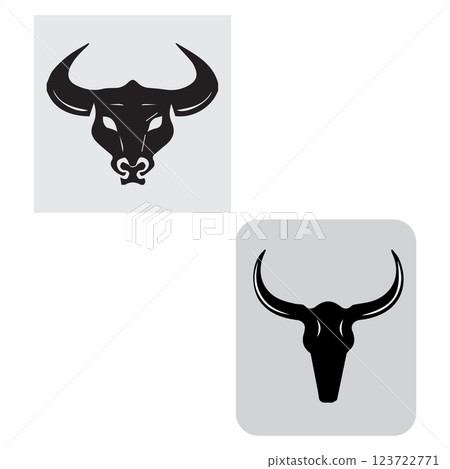 Strong bull icon isolated on white background. Strong bull icon isolated on white background. 123722771