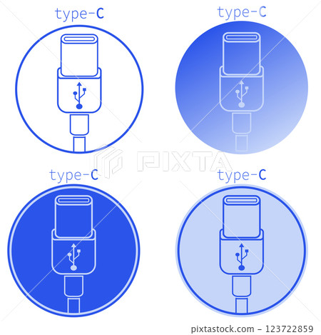 USB Type C icons in various styles for digital interface design and user applications USB Type C icons in various styles for digital interface design and user applications 123722859
