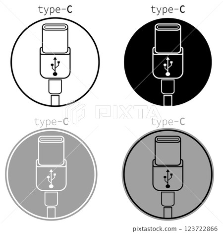 Collection of type C USB icons in various color styles showcasing versatility and design Collection of type C USB icons in various color styles showcasing versatility and design 123722866