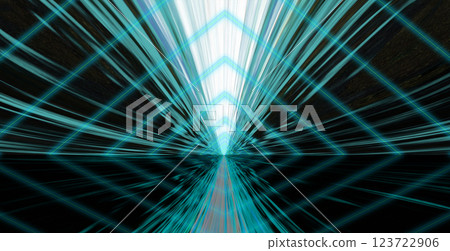 虛擬空間橫幅背景以光速穿過藍綠色三角形霓虹隧道 虛擬空間橫幅背景以光速穿過藍綠色三角形霓虹隧道 123722906