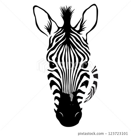 Zebra animal illustration, nature conservation vector black and white stripes Vector illustration 123723101