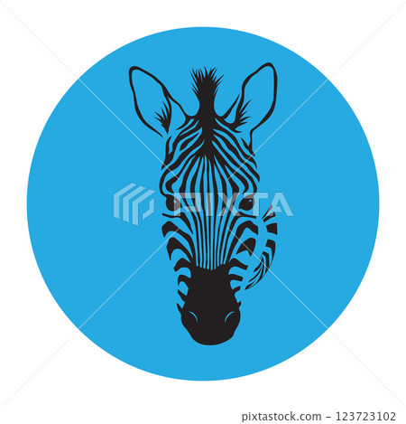 Zebra animal illustration, nature conservation vector black and white stripes Vector illustration 123723102
