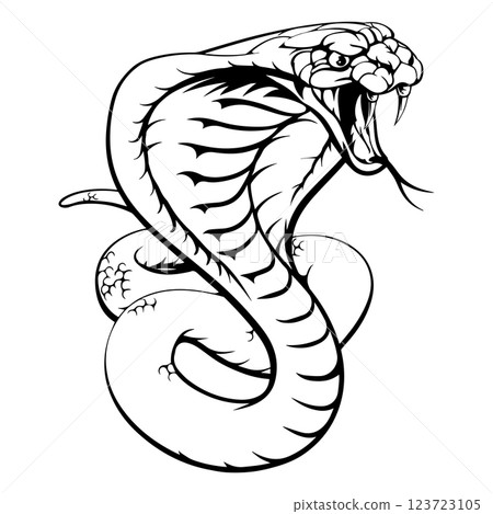 Cobra snake sign on a white background. Cobra snake sign on a white background. 123723105