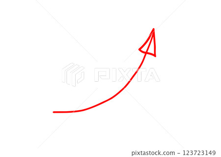 Hand drawn thin red arrow 123723149