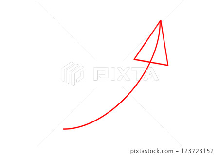 Hand drawn thin red arrow 123723152